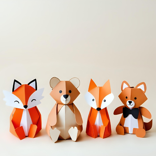 Animales en miniatura con papel