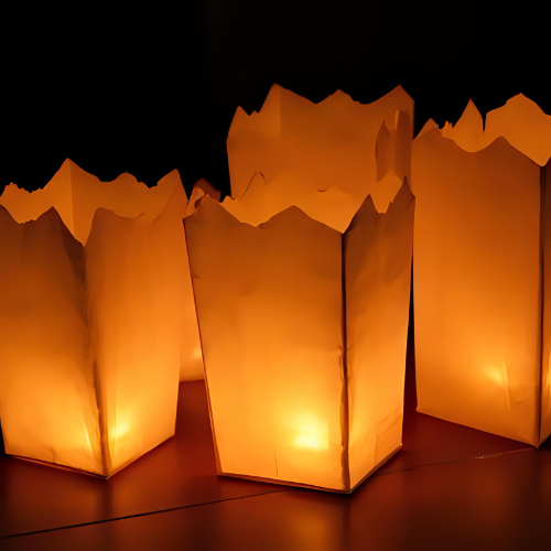 Lámparas decorativas con papel manteca